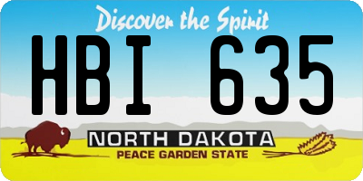 ND license plate HBI635