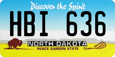 ND license plate HBI636