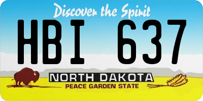 ND license plate HBI637