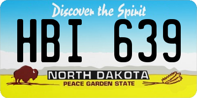 ND license plate HBI639