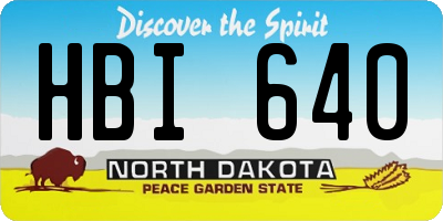 ND license plate HBI640