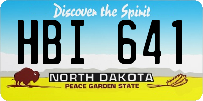 ND license plate HBI641