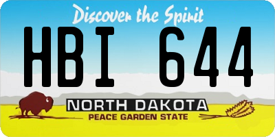 ND license plate HBI644