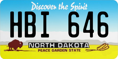 ND license plate HBI646