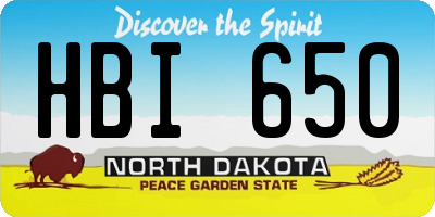 ND license plate HBI650