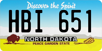 ND license plate HBI651