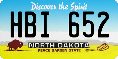 ND license plate HBI652