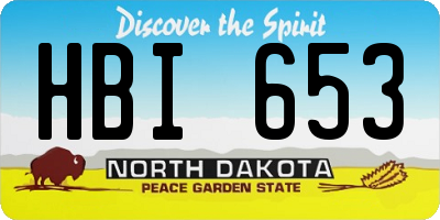 ND license plate HBI653