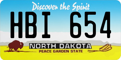 ND license plate HBI654