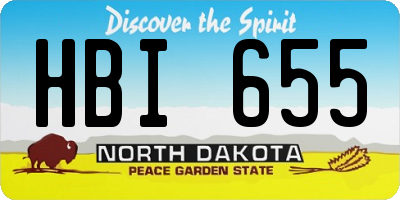 ND license plate HBI655