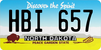 ND license plate HBI657