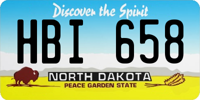 ND license plate HBI658