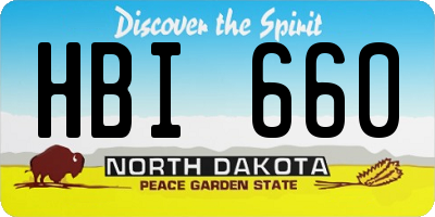 ND license plate HBI660