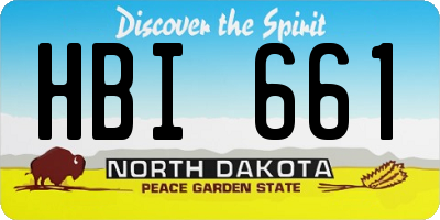 ND license plate HBI661