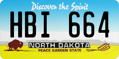 ND license plate HBI664