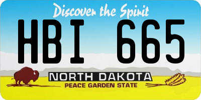 ND license plate HBI665