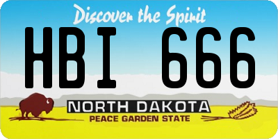 ND license plate HBI666