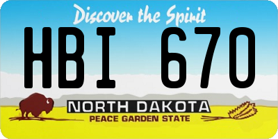 ND license plate HBI670