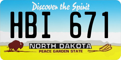 ND license plate HBI671