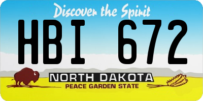 ND license plate HBI672