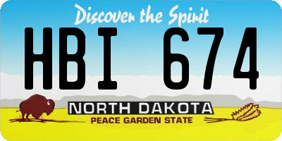 ND license plate HBI674