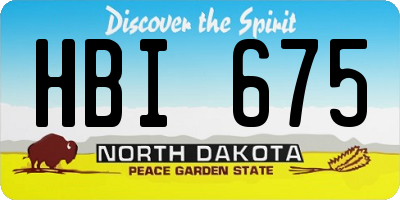 ND license plate HBI675
