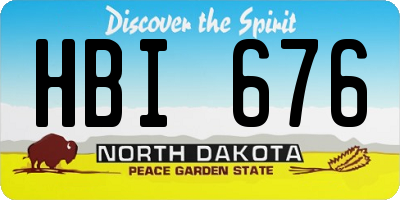 ND license plate HBI676