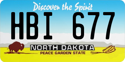 ND license plate HBI677