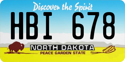 ND license plate HBI678