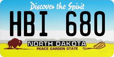 ND license plate HBI680