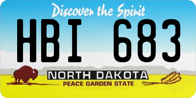 ND license plate HBI683