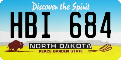 ND license plate HBI684