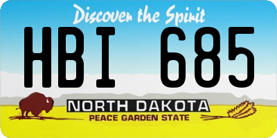 ND license plate HBI685