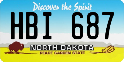 ND license plate HBI687