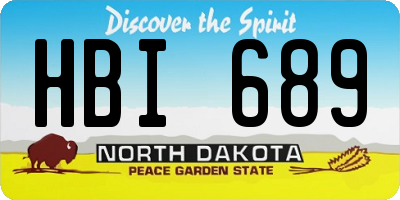 ND license plate HBI689