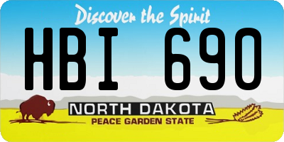 ND license plate HBI690