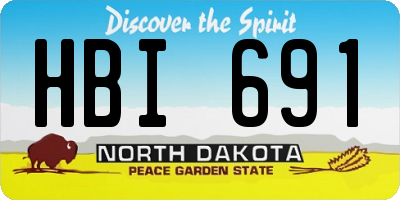 ND license plate HBI691