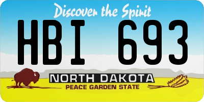 ND license plate HBI693