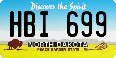 ND license plate HBI699