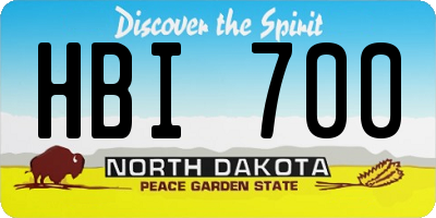 ND license plate HBI700