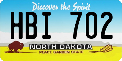 ND license plate HBI702