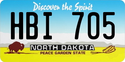 ND license plate HBI705