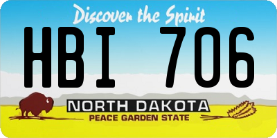 ND license plate HBI706