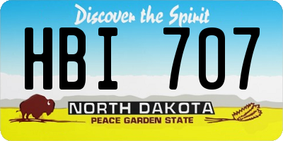 ND license plate HBI707