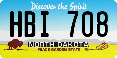 ND license plate HBI708