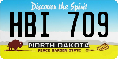 ND license plate HBI709