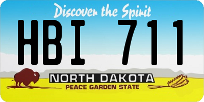 ND license plate HBI711