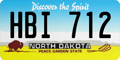 ND license plate HBI712