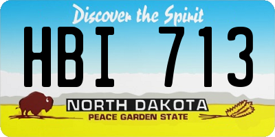 ND license plate HBI713