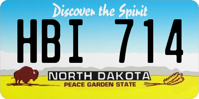 ND license plate HBI714